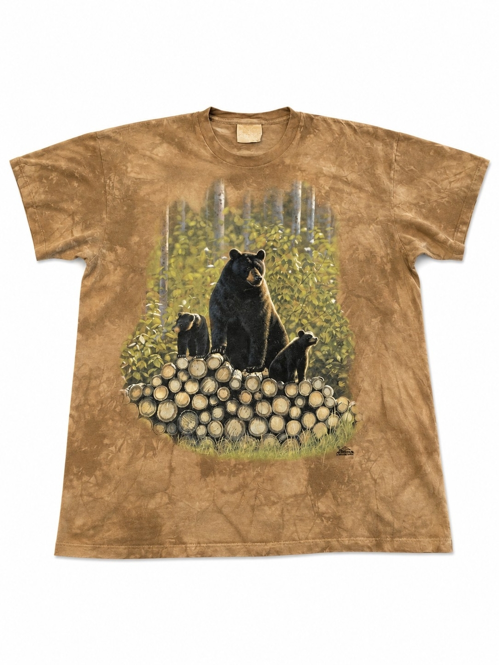 Y2K Brown Tie-Dye Bear Graphic Tee Size XXL
